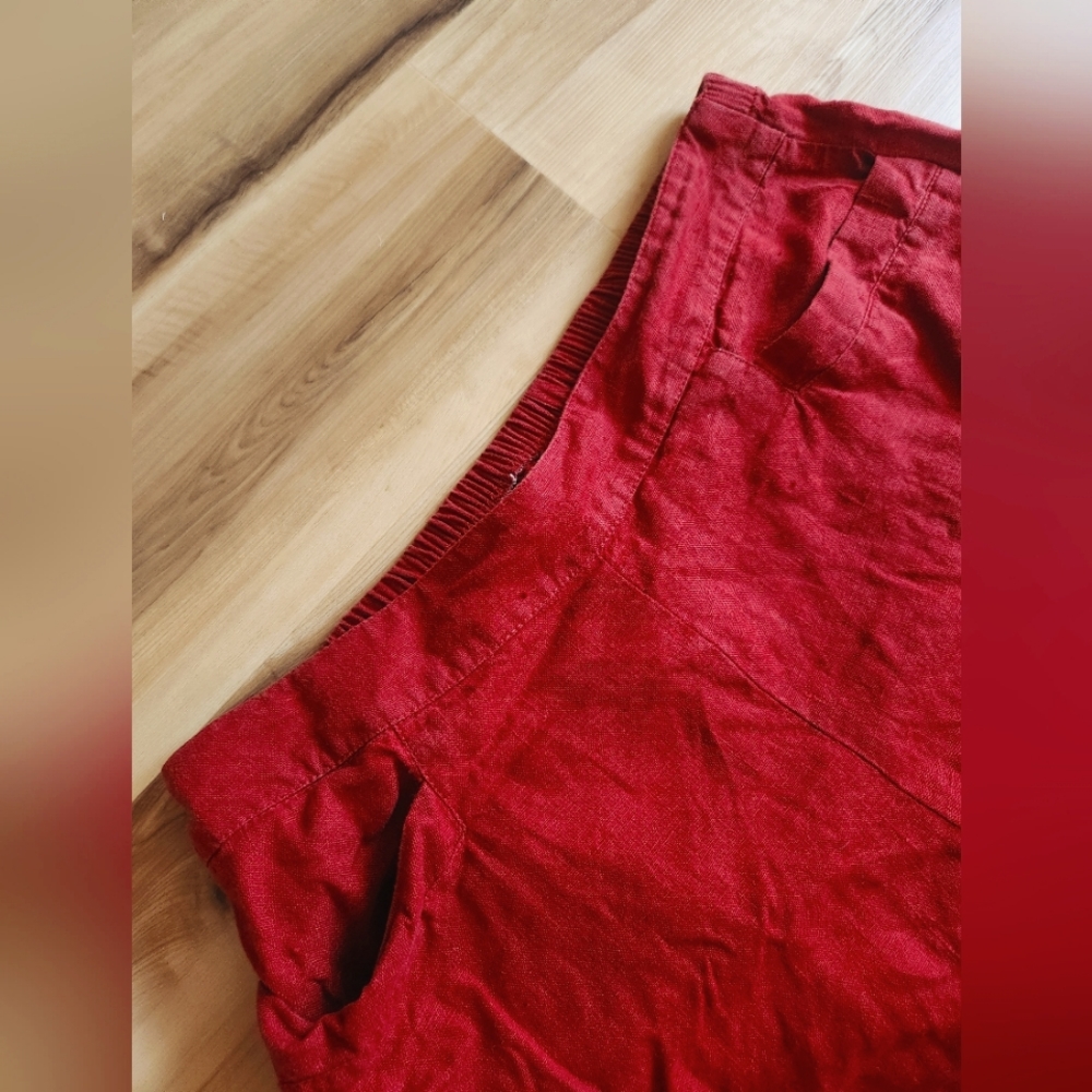 Euc Flax Linen Pants In Deep Rust (Sz M) - image 4